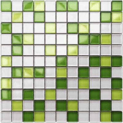 Mosaïque en verre sur filet pour salle de bain ou cuisine 30 cm x 30 cm - Apple marshmallow