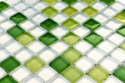 Mosaïque en verre sur filet pour salle de bain ou cuisine 30 cm x 30 cm - Apple marshmallow