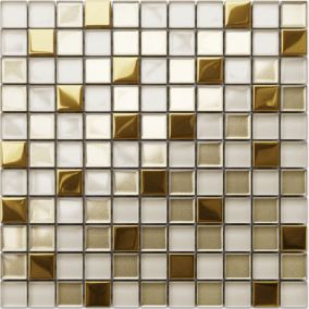 Mosaïque en verre sur filet pour salle de bain ou cuisine 30 cm x 30 cm - Calachari