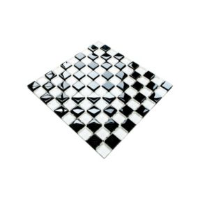 Mosaïque en verre sur filet pour salle de bain ou cuisine 30 cm x 30 cm - Check mate