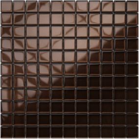 Mosaïque en verre sur filet pour salle de bain ou cuisine 30 cm x 30 cm - Chocolate pastry