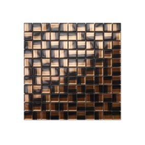 Mosaïque en verre sur filet pour salle de bain ou cuisine 30 cm x 30 cm - Copper moon