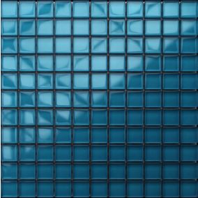 Mosaïque en verre sur filet pour salle de bain ou cuisine 30 cm x 30 cm - Cote d Azur