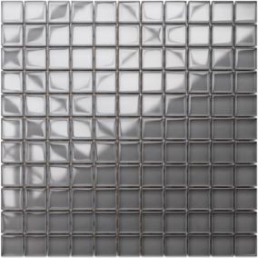 Mosaïque en verre sur filet pour salle de bain ou cuisine 30 cm x 30 cm - Dorian Grey