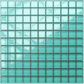 Mosaïque en verre sur filet pour salle de bain ou cuisine 30 cm x 30 cm - Dried sage