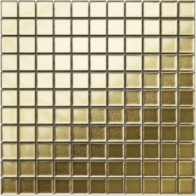 Mosaïque en verre sur filet pour salle de bain ou cuisine 30 cm x 30 cm - Golden pot