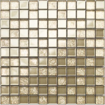 Mosaïque en verre sur filet pour salle de bain ou cuisine 30 cm x 30 cm - Golden sunshine