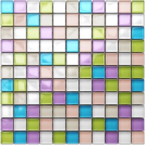 Mosaïque en verre sur filet pour salle de bain ou cuisine 30 cm x 30 cm - Gummy bears