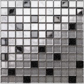 Mosaïque en verre sur filet pour salle de bain ou cuisine 30 cm x 30 cm - Hades