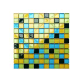 Mosaïque en verre sur filet pour salle de bain ou cuisine 30 cm x 30 cm - Lemon tree