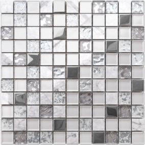 Mosaïque en verre sur filet pour salle de bain ou cuisine 30 cm x 30 cm - Mixture