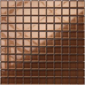 Mosaïque en verre sur filet pour salle de bain ou cuisine 30 cm x 30 cm - Mocassin