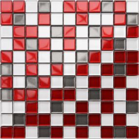 Mosaïque en verre sur filet pour salle de bain ou cuisine 30 cm x 30 cm - Modern art