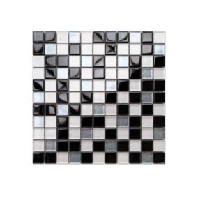 Mosaïque en verre sur filet pour salle de bain ou cuisine 30 cm x 30 cm - Moonwalk