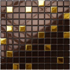 Mosaïque en verre sur filet pour salle de bain ou cuisine 30 cm x 30 cm - Nemesis