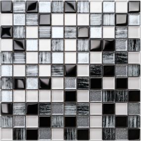 Mosaïque en verre sur filet pour salle de bain ou cuisine 30 cm x 30 cm - Pearl jam