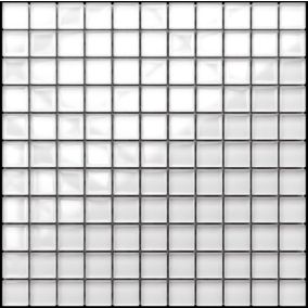 Mosaïque en verre sur filet pour salle de bain ou cuisine 30 cm x 30 cm -  Perfect white