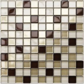 Mosaïque en verre sur filet pour salle de bain ou cuisine 30 cm x 30 cm - Persephone