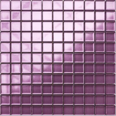 Mosaïque en verre sur filet pour salle de bain ou cuisine 30 cm x 30 cm -Pink agata