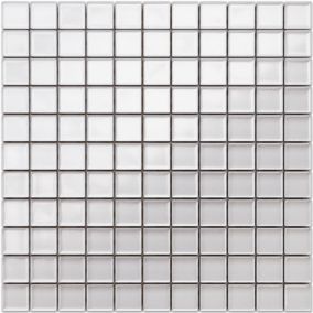 Mosaïque en verre sur filet pour salle de bain ou cuisine 30 cm x 30 cm - Pole north snow