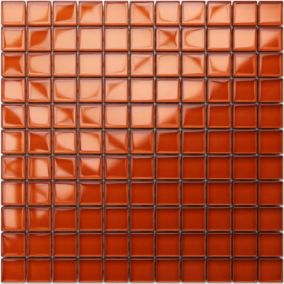 Mosaïque en verre sur filet pour salle de bain ou cuisine 30 cm x 30 cm - Positive energy