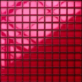 Mosaïque en verre sur filet pour salle de bain ou cuisine 30 cm x 30 cm - Red passion