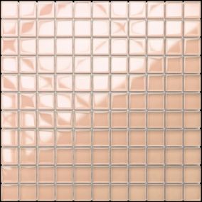 Mosaïque en verre sur filet pour salle de bain ou cuisine 30 cm x 30 cm - Salmon