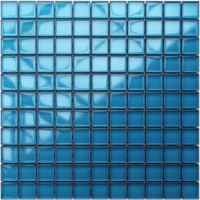 Mosaïque en verre sur filet pour salle de bain ou cuisine 30 cm x 30 cm - Sapphire seas