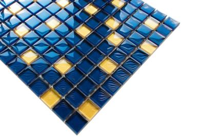 Mosaïque en verre sur filet pour salle de bain ou cuisine 30 cm x 30 cm - Starry sky