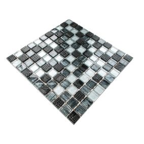 Mosaïque en verre sur filet pour salle de bain ou cuisine 30 cm x 30 cm - Storm