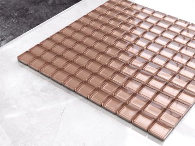 Mosaïque en verre sur filet pour salle de bain ou cuisine 30 cm x 30 cm - Sun tanning
