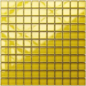 Mosaïque en verre sur filet pour salle de bain ou cuisine 30 cm x 30 cm - Sunflower