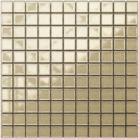 Mosaïque en verre sur filet pour salle de bain ou cuisine 30 cm x 30 cm - The gold rush