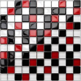 Mosaïque en verre sur filet pour salle de bain ou cuisine 30 cm x 30 cm -The Rolling Stones