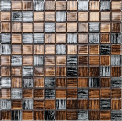 Mosaïque en verre sur filet pour salle de bain ou cuisine 30 cm x 30 cm - Wild stripes