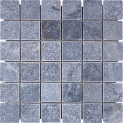 Mosaïque sol/mur en marbre noir - 4,8 x 4,8 x 1 cm - Vendu par filet de 30,5 x 30,5 cm - C-NEGOCE