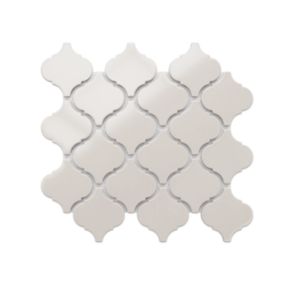 Mosaïque sur résille pour salle de bain et cuisine en céramique 27.5 cm x 25.2 cm - Grise arabesque