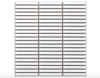 Mosaïque sur résille pour salle de bain et cuisine en céramique 28.2 cm x 29 cm - White piano