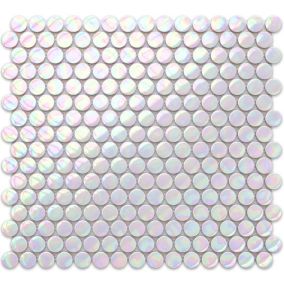 Mosaïque sur résille pour salle de bain et cuisine en céramique 29.3 cm x 31.7 cm - Rainbow bubbles