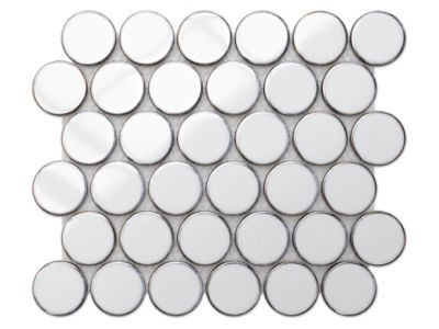 Mosaïque sur résille pour salle de bain et cuisine en céramique 30.6 cm x 26.5 cm - White dots