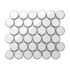 Mosaïque sur résille pour salle de bain et cuisine en céramique 30.6 cm x 26.5 cm - White dots