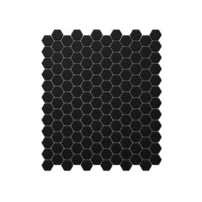 Mosaïque sur résille pour salle de bain et cuisine en céramique 30 cm x 26 cm- Matt black hive