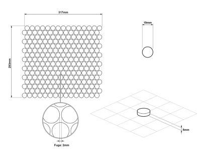 Mosaïque sur résille pour salle de bain et cuisine en céramique 31.7 cm x 29.3 cm- Black dots