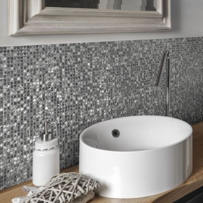 Mosaique Aluminium 3D 1X1 Cm Epaisseur 3.3 mm Noir - vendu par plaque de 30,5X30,5 cm -