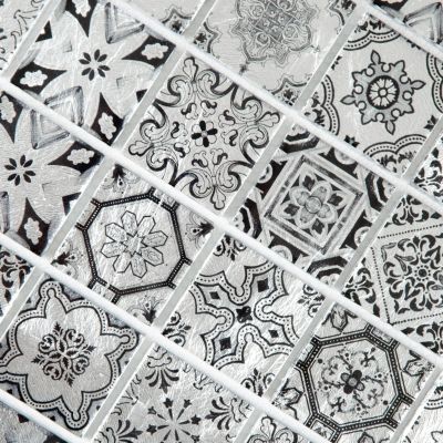 MOSAIQUE ARABESQUE GRIS 1 PLAQUE 30,5 x 30,5 CM CASA LINEA