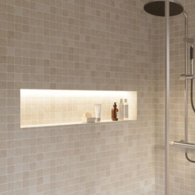 Mosaïque beige 30,5x30,5cm Travertino pierre naturelle