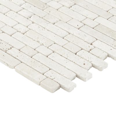 Mosaïque beige 30,5x31cm Travertino pierre naturelle