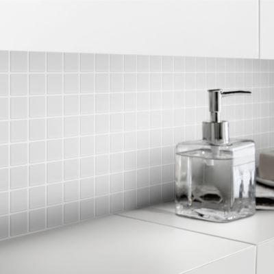 Mosaïque blanc 30x30cm Plain carré GoodHome