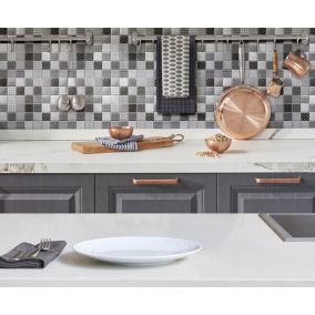 Mosaique Ceramique 4,8 X4,8 Cm Motifs Gris - vendu par plaque de 30,5x30,5 cm -