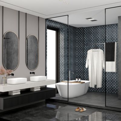 Mosaïque céramique bleu L. 29,3 x l. 28,8 cm GoodHome